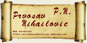 Prvosav Mihailović vizit kartica
